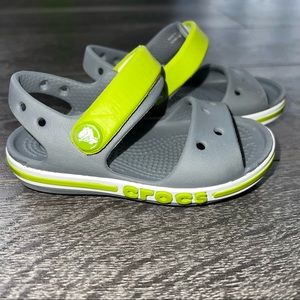 Grey and green TODDLER BOY CROCS SIZE 5